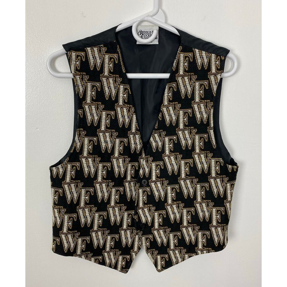 VTG Women Riddle & Cockrell USA Wake Forest Demon Deacons all-over graphic vest